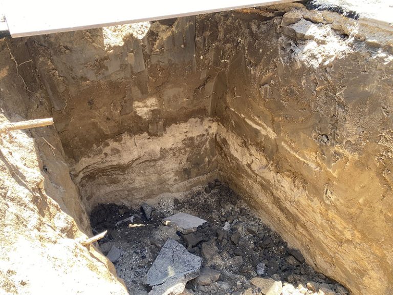 parking-lot excavation shoring work (image 2)