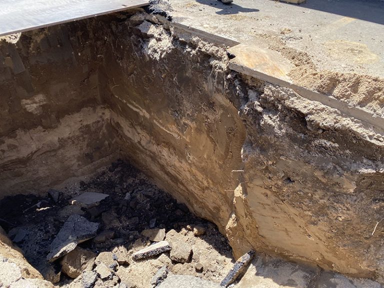 parking-lot excavation shoring work (image 3)