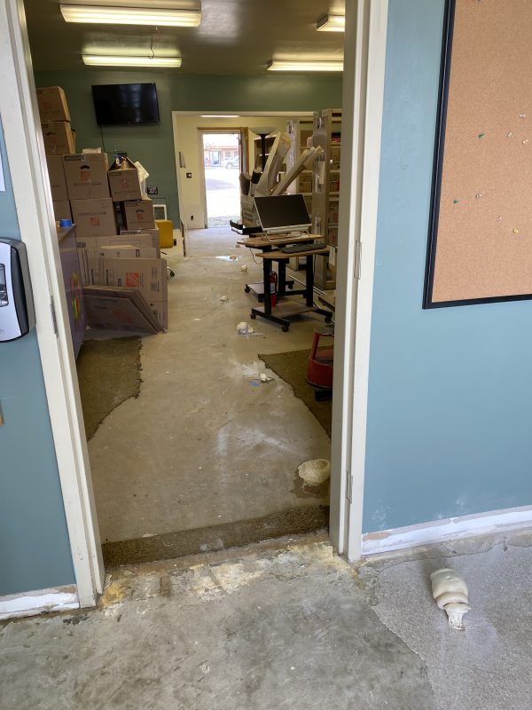 library interior slab with foam injection points (image 1)