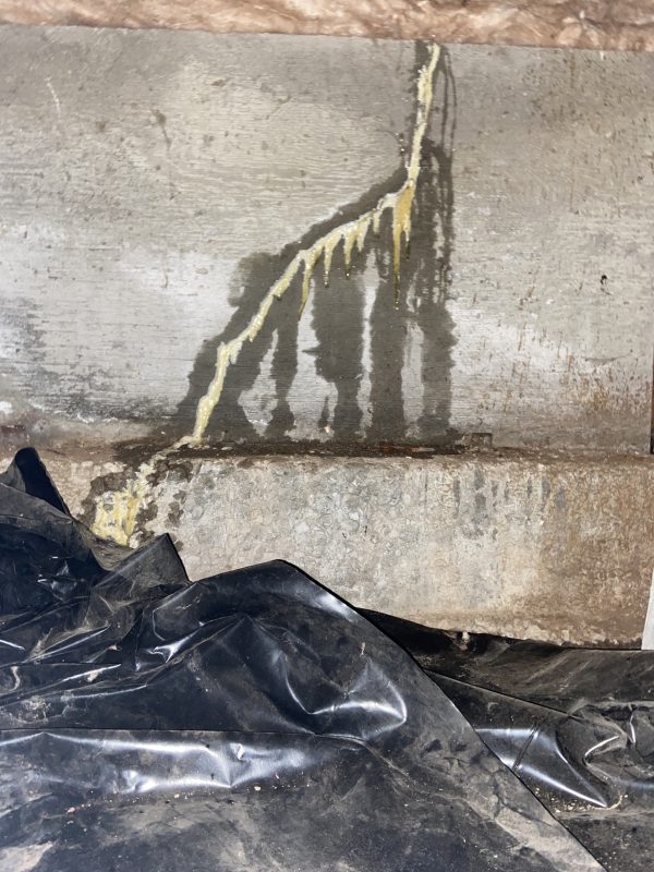 foundation crack-seal and exterior drain area (image 1)