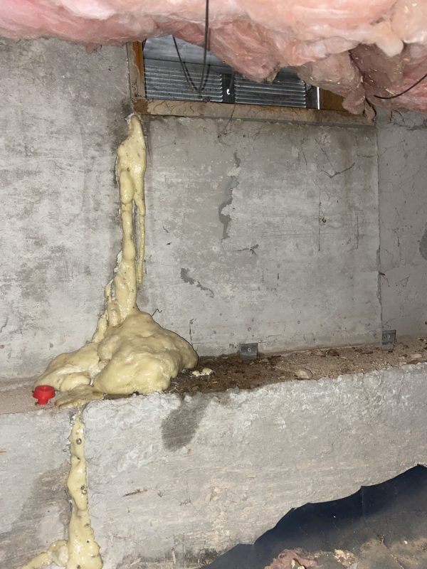 foundation crack-seal and exterior drain area (image 3)