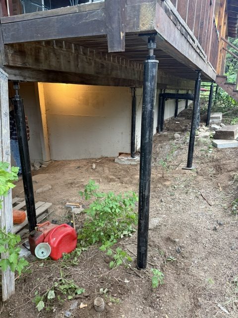 Leveling a house and deck 8