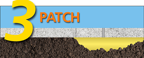 Patching injection ports after lifting concrete back to grade
